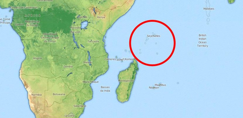 mapa ubicación islas Seychelles
