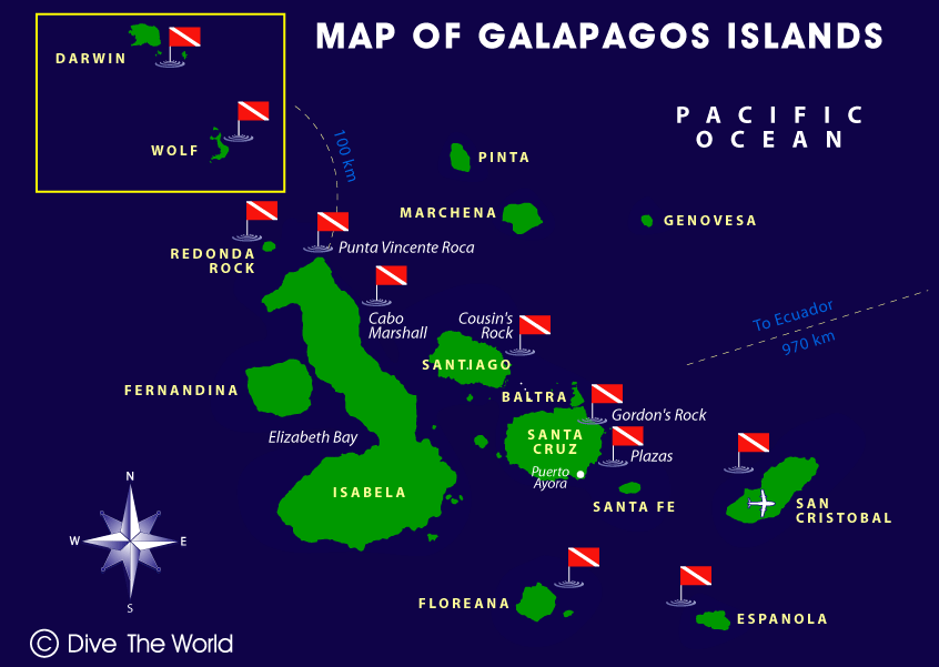 mapa ubicación Galapagos